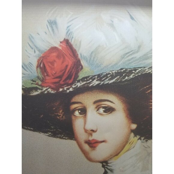 Drink Delicious Coca Cola Serving Tray Wall Decor Woman Big Floppy Hat Red 1970s - Picture 2 of 11